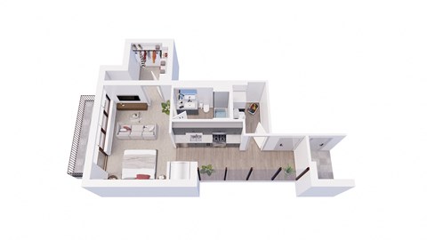 Studio 1 bath SA Floor Plan at Tesson Ridge, Saint Louis, MO